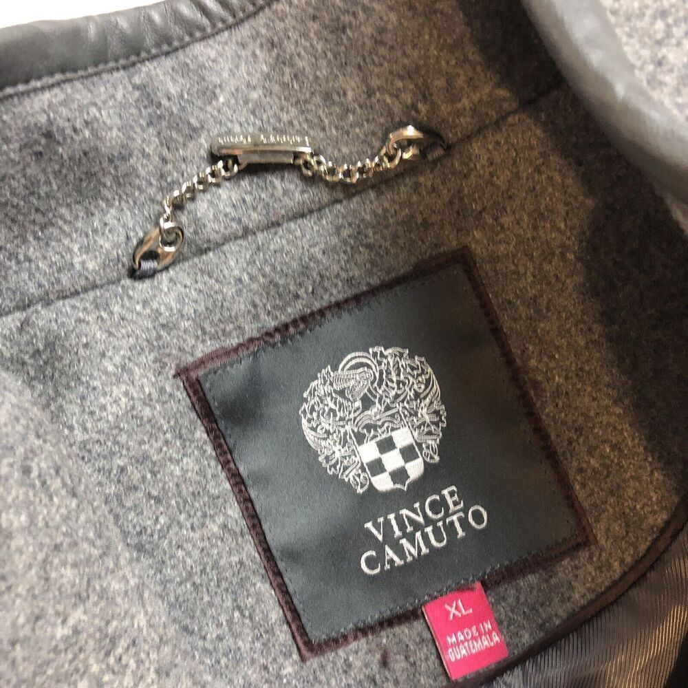 Vince Camuto Gray Mixed-Texture Belted Coat - Picture 6 of 9